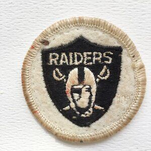 Vintage Embroidered Oakland Raiders Circular Round Patch
